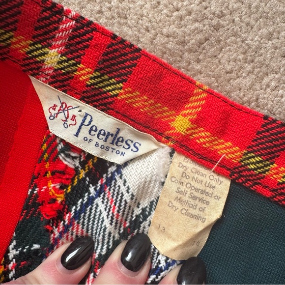 Vintage Peerless of Boston Plaid Skirt Patchwork Wool Tartan Size 13 - Picture 5 of 5